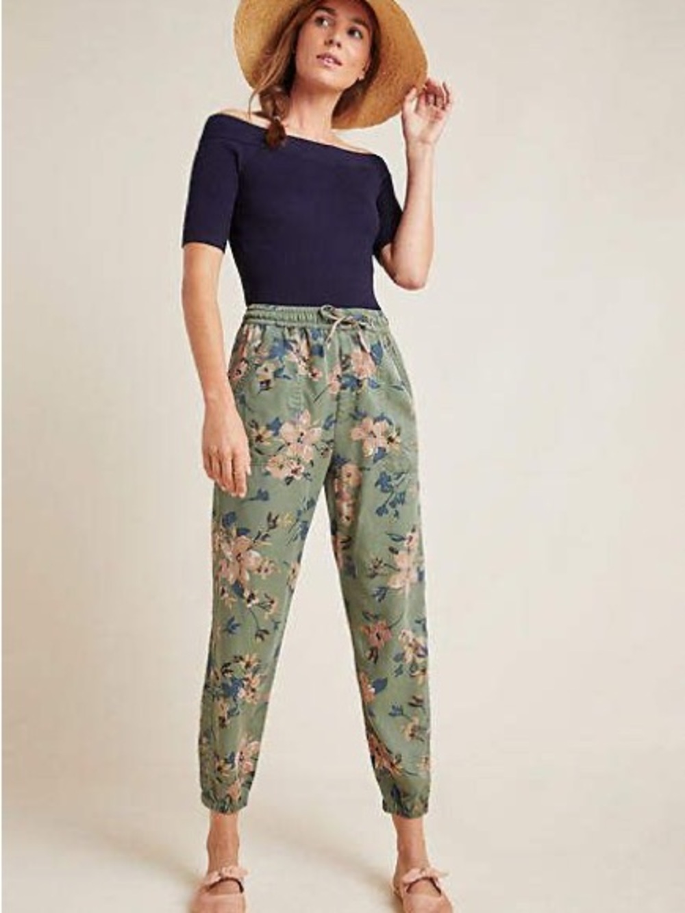 Anthropologie Orana Floral Printed Joggers Size M